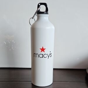 NEW Macy's White Water Bottle With Stickers